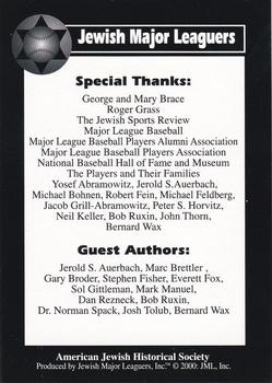 2003 Jewish Major Leaguers #144 Information Card Front