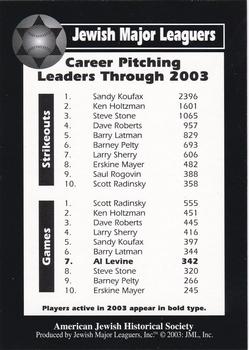 2003 Jewish Major Leaguers #146 Leader Card Front