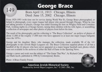 2003 Jewish Major Leaguers #149 George Brace Back