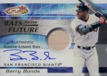 2001 Fleer Futures - Bats to the Future Game Bat Autograph #NNO Barry Bonds  Front