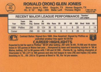 1989 Donruss #40 Ron Jones Back