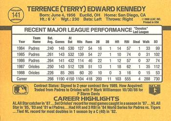 1989 Donruss #141 Terry Kennedy Back