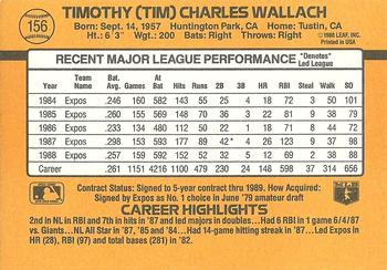 1989 Donruss #156 Tim Wallach Back