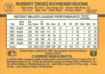1989 Donruss #170 Bob Boone Back