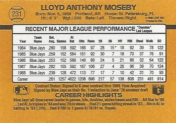 1989 Donruss #231 Lloyd Moseby Back