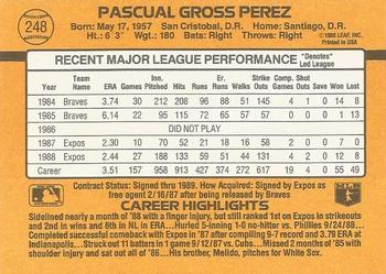 1989 Donruss #248 Pascual Perez Back
