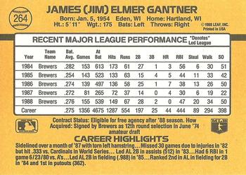 1989 Donruss #264 Jim Gantner Back