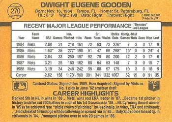 1989 Donruss #270 Dwight Gooden Back