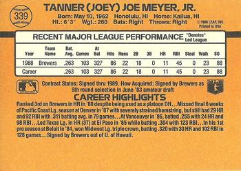 1989 Donruss #339 Joey Meyer Back