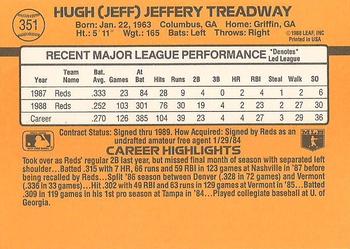 1989 Donruss #351 Jeff Treadway Back