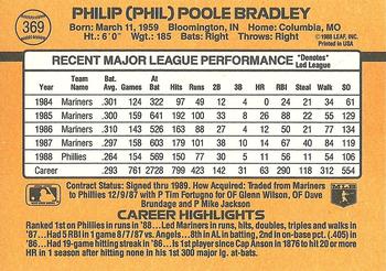 1989 Donruss #369 Phil Bradley Back