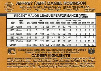 1989 Donruss #370 Jeff Robinson Back