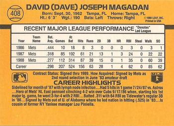 1989 Donruss #408 Dave Magadan Back