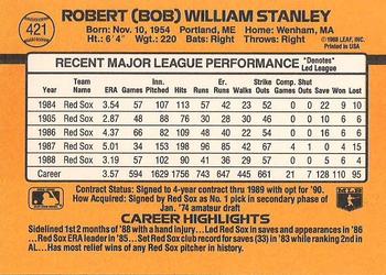 1989 Donruss #421 Bob Stanley Back