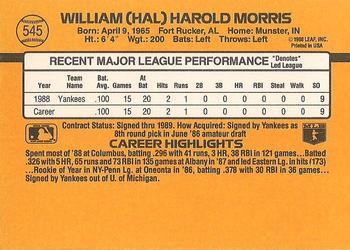 1989 Donruss #545 Hal Morris Back