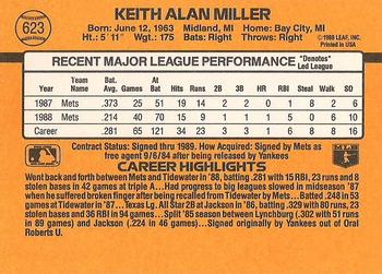 1989 Donruss #623 Keith Miller Back