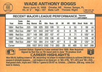 1989 Donruss #68 Wade Boggs Back