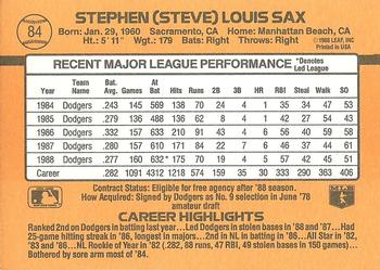 1989 Donruss #84 Steve Sax Back