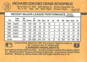 1989 Donruss #108 Dick Schofield Back