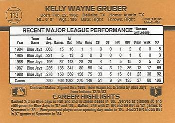 1989 Donruss #113 Kelly Gruber Back