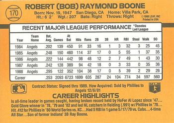 1989 Donruss #170 Bob Boone Back