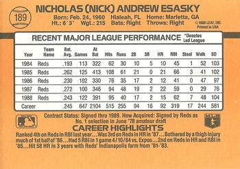 1989 Donruss #189 Nick Esasky Back