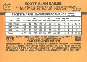 1989 Donruss #202 Scott Bailes Back