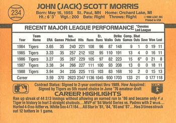 1989 Donruss #234 Jack Morris Back