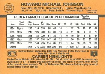 1989 Donruss #235 Howard Johnson Back