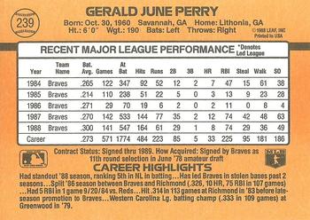 1989 Donruss #239 Gerald Perry Back