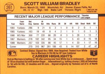 1989 Donruss #261 Scott Bradley Back