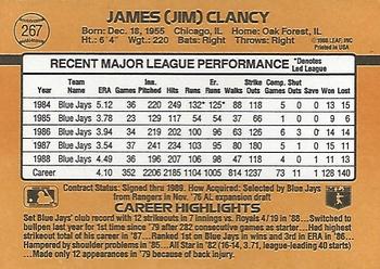 1989 Donruss #267 Jim Clancy Back