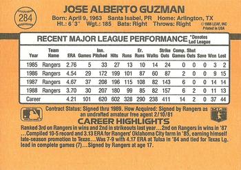 1989 Donruss #284 Jose Guzman Back