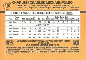 1989 Donruss #286 Charlie Puleo Back