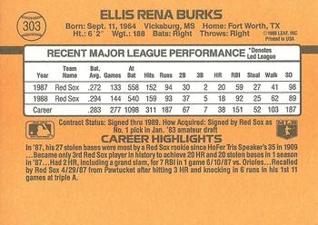 1989 Donruss #303 Ellis Burks Back