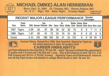 1989 Donruss #327 Mike Henneman Back