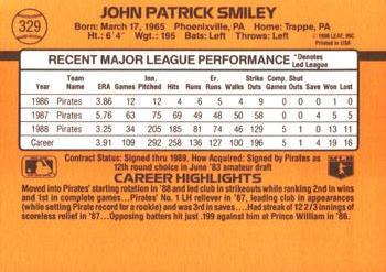 1989 Donruss #329 John Smiley Back