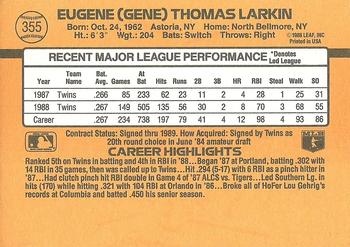 1989 Donruss #355 Gene Larkin Back