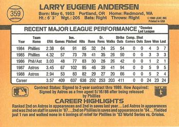 1989 Donruss #359 Larry Andersen Back