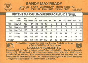 1989 Donruss #365 Randy Ready Back