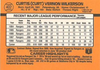 1989 Donruss #402 Curtis Wilkerson Back
