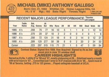 1989 Donruss #422 Mike Gallego Back