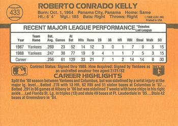 1989 Donruss #433 Roberto Kelly Back