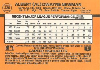 1989 Donruss #436 Al Newman Back