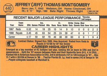 1989 Donruss #440 Jeff Montgomery Back