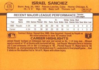 1989 Donruss #474 Israel Sanchez Back