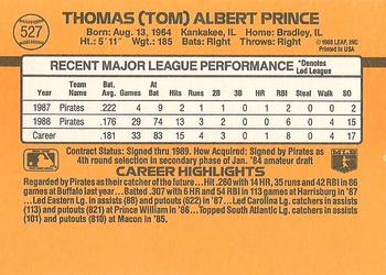 1989 Donruss #527 Tom Prince Back