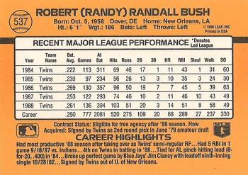 1989 Donruss #537 Randy Bush Back
