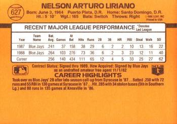 1989 Donruss #627 Nelson Liriano Back