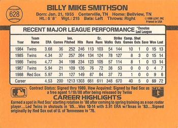 1989 Donruss #628 Mike Smithson Back